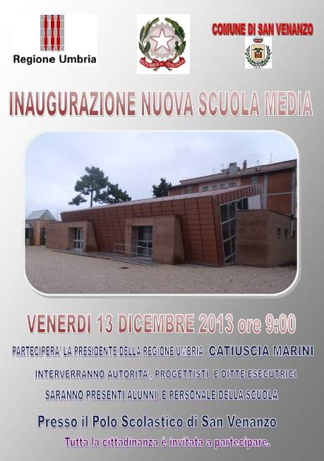 Locandina inaugurazione Scuola Media